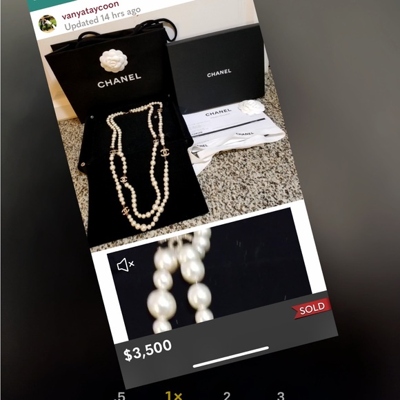 Showstopper Authentic Chanel Triple Pearl long necklace with Box $6500 - Picture 15 of 17